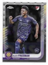 2025 Topps Chrome MLS #129 Alex Freeman Rookie Soccer Card. rookie card picture