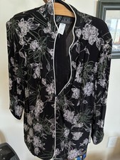 Alex Evenings Woman Black Glitter Floral Print Jacket Size XL - gently used