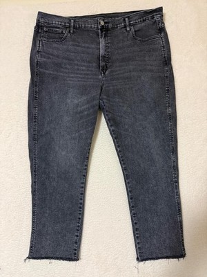 gap cigarette high rise Gap Cigarette High Rise Jeans Womens 20 Plus Black Charcoal Raw Hem Stretch