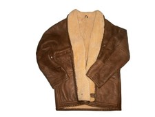 Vintage Herren Lammfellmantel Lammfelljacke Wintermantel gefüttert Gr. 2XL XXL