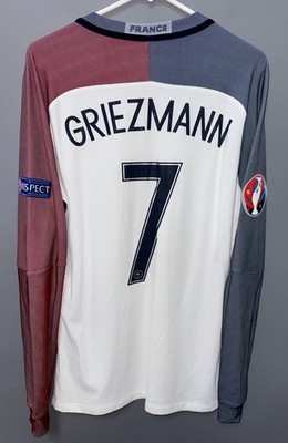 Nike France FFF 2016 #7 Griezmann Issued Long Sleeve Soccer Jersey