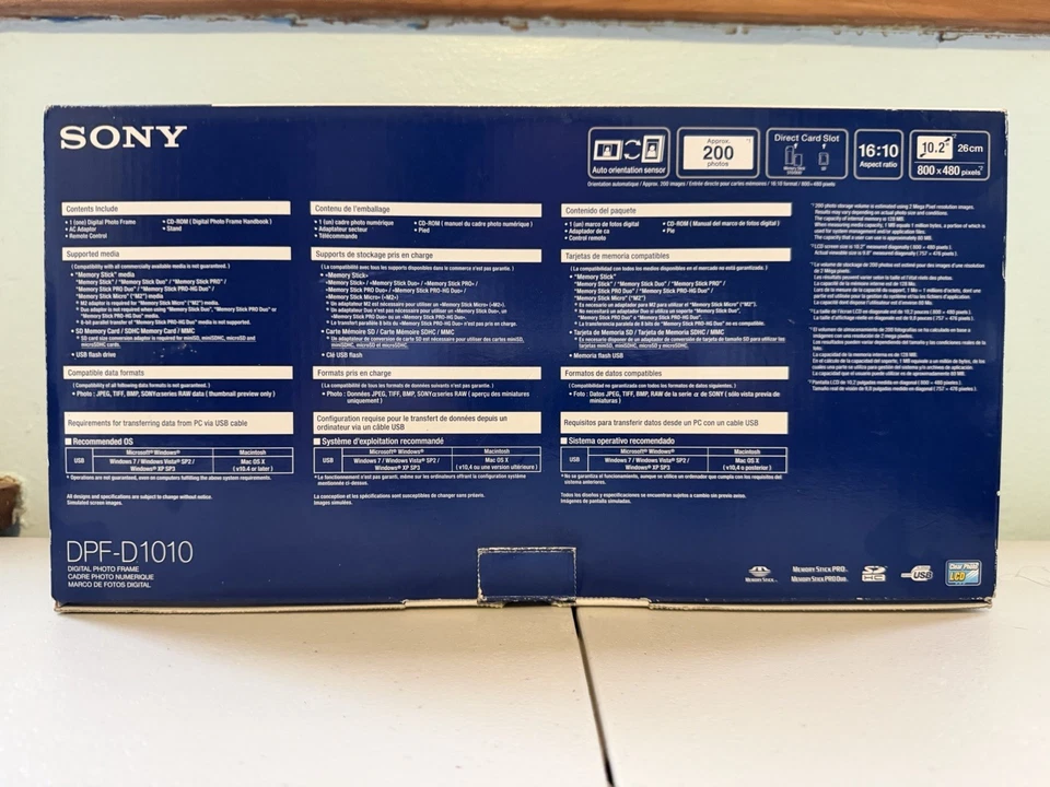 Sony DPF-D1010 Digital Photo Frame 10.2" S-Frame with LED Brand New - Image 2 of 4