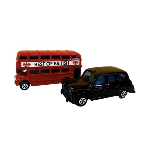 Best of British Souvenir Diest Cast Metal Bus & Taxi - England Memorabilia Toys