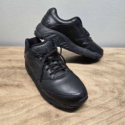 Brooks Addiction Walker Shoes Women 12B Black Leather Athletic Comfort Sneakers