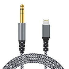  MFi Certified 1/4" TRS Audio Stereo Cable Compatible with Lightning to 6.6FT