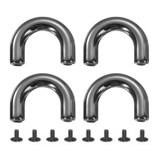 4Pcs Arch Bridge D-Ring Buckles Chain Strap Connector Black, 0.9 x 0.2 Inch 