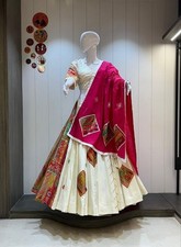 Designer Jaam Cotton Chaniya Choli with Aari Work  Banarasi Patch Aadatexport