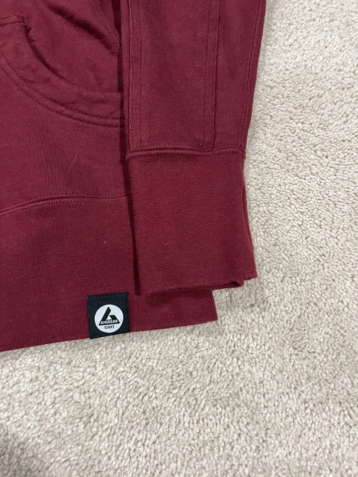 American Giant Sweatshirt Womens Small Red Hoodie Jacket USA Made Cotton - Image 4 of 4