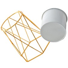 Golden Iron Flowerpot Durable Metal Vase for Storage and Plant Display