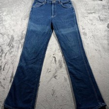 Vintage Lee Bootcut Jeans Mens 34x36 Blue Denim Flat Front Medium Wash Outdoor