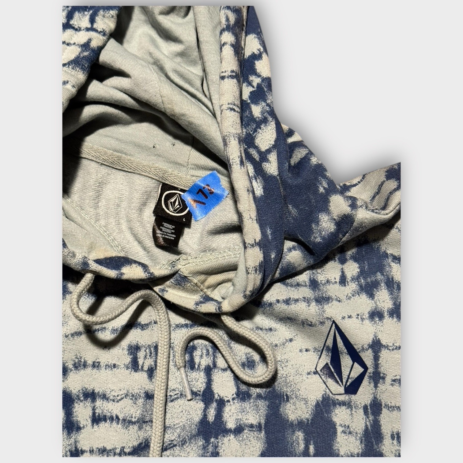Volcom Hoodie Men's L Long Sleeve Graphic Print Logo Skater Gray Casual Surf Y2K image 3