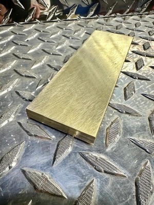 BRASS FLAT BAR 2''x3/8 thick C360  6'' long Solid Plate Mill Stock bar #1.5