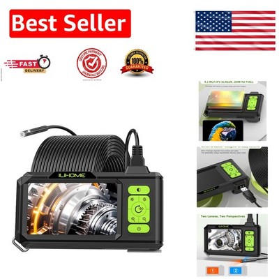 Professional Dual Lens Inspection Camera with Eye-Protection Screen & Zero Lag
