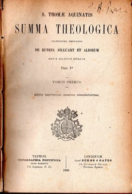 Summa Theologica diligenter emendata de rubeis, billuart et aliorum. Notis selec