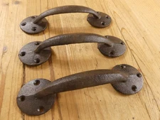 3 Cast Iron Antique Style Barn Handles Gate Pull Shed Door **ROUGH CASTING**