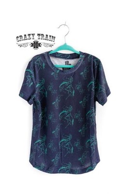 Crazy Train Boy's Buddy Buckaroo Tee, Navy