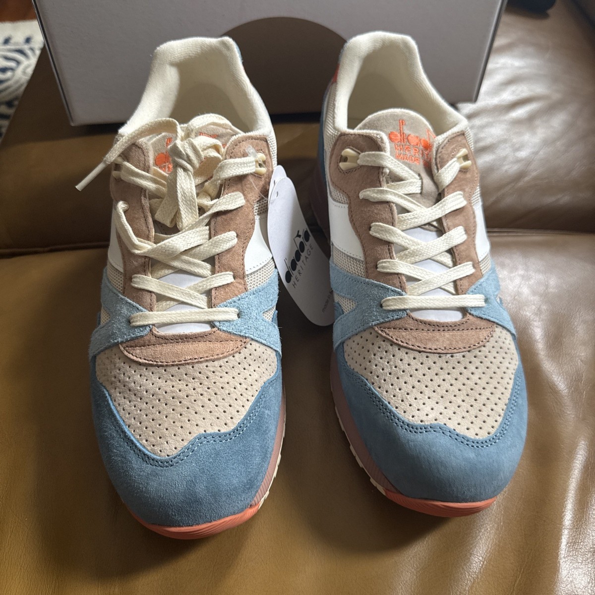 diadora N9000 Tourney Italia Lace Up Mens Blue Sneakers Casual