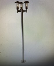 Stainless Steel Mains-powered 3 light Lamp Post. Height 2 Metres.