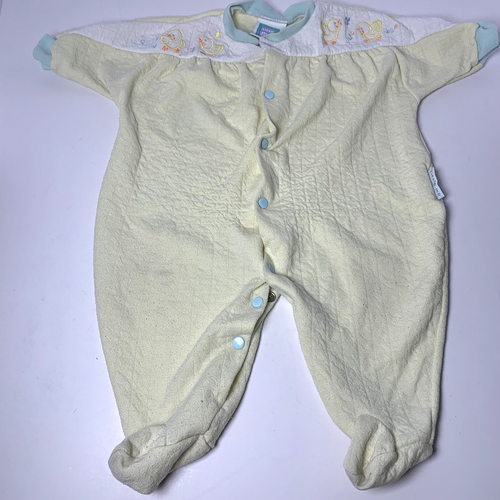 Vintage Little Me Yellow Duck Footed Romper Pajamas Baby 0–3 Months - Picture 1 of 7