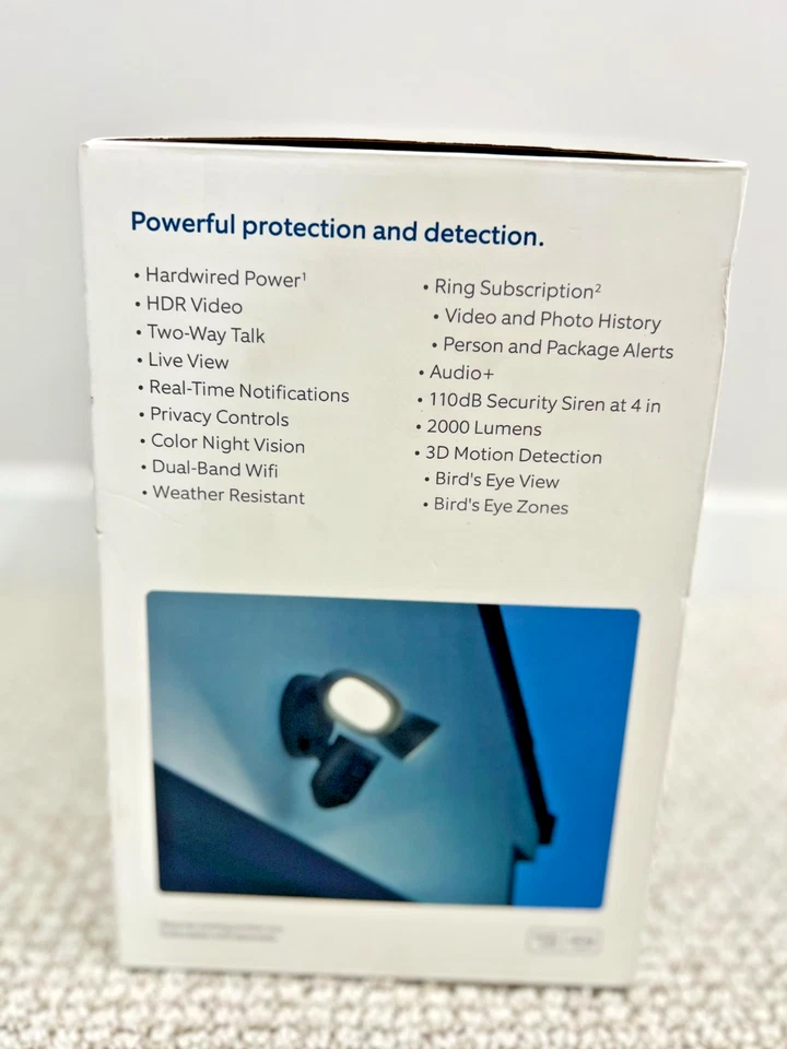 Nova câmera Ring Floodlight com fio Pro 2K, 2 luzes LED e banda dupla Wi-Fi, preta - Imagem 3 de 3