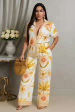 Floral Print Two-Piece Woman Set