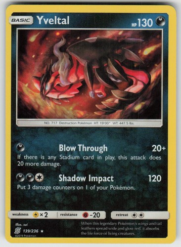 Holo Yveltal 139/236 Rare Unified Minds Near Mint
