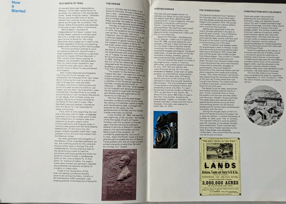 ***VINTAGE 1968 SANTA FE RAILROAD 100th ANNIVERSARY MILEPOST 100 BOOKLET*** - Image 3 of 4