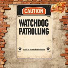 Warning Guard Dog On Duty UV Protected Aluminum Sign Outdoor Decor 12x8