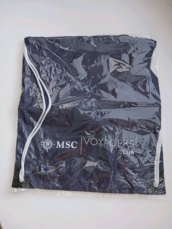 MSC Cruise Voyagers Club Logo Drawstring Backpack Bag