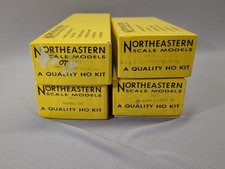 HO  Northeastern 4 PARTIAL Wood Kits: Caboose, Pickle, Flat car, Baggage    READ