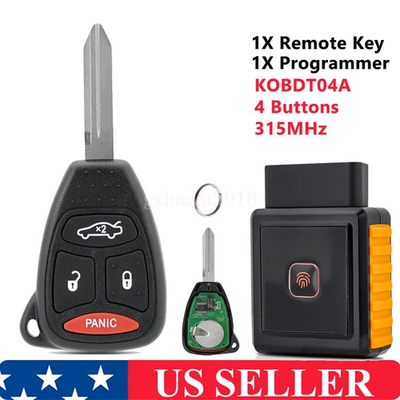 #ad For 2005 2006 2007 Dodge Magnum Remote Key Fob KOBDT04A 4 Button Programmer $77.99
