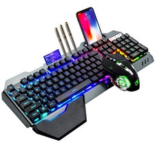 Wireless Gaming Keyboard and ,RGB Backlit Rechargeable Keyboard with 5000mAh ...