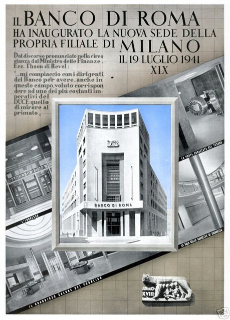 Banco Di Roma Filiale Di Milano Banca Soldi Lupa Duce Ebay