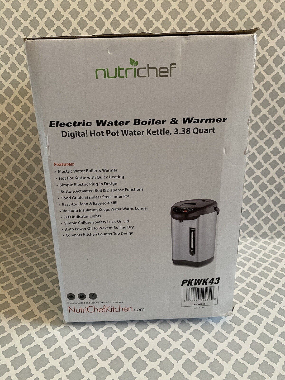 NutriChef Electric Hot Water Boiler And Warmer - 3.38 Quarts, Stainless  Steel | eBay