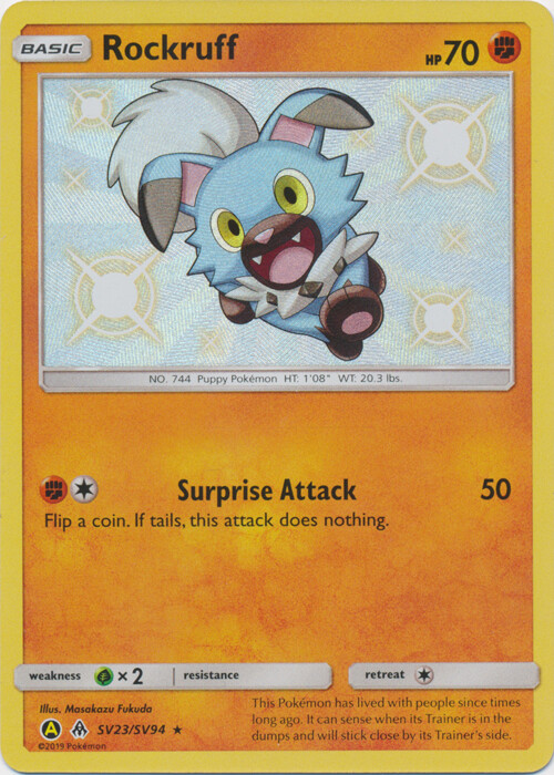 Rockruff (Shiny) - SV23/SV94 Ultra Rare Hidden Fates NM Pokemon TCG