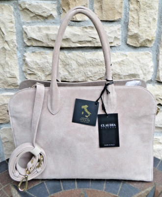 Claudia Firenze Women's NWT Anna Lou Suede Tote - Suede  - Taupe  MSRP $323