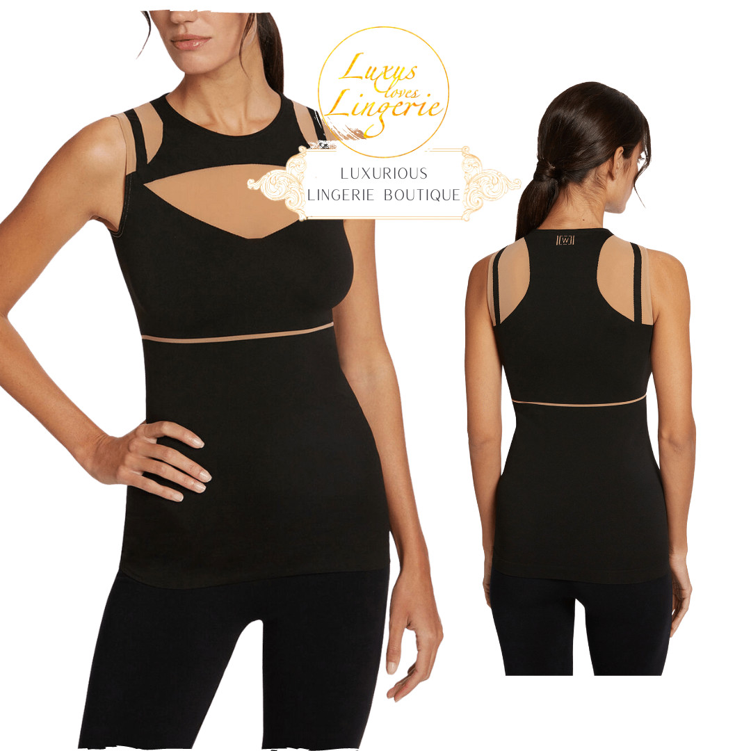 Gaia Top by Wolford S Fairly Light Black Elegant Shirt with Transparent Design