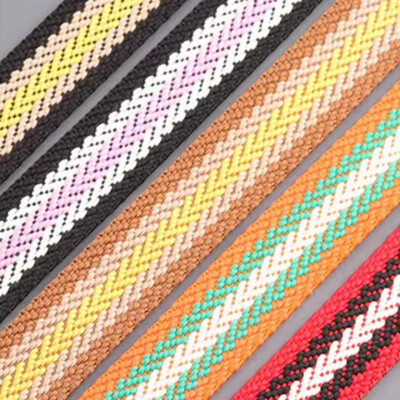 2Meter Ethnic Stripe Canvas Webbings Tape Trim Strap Ribbon for Knapsack DIY New