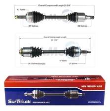 SurTrack Pair Set of 2 Front CV Axle Shafts For Kia Amanti 2004-2006