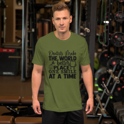 Men/Women Dentist Short-Sleeves-Shirt; smile; teeth