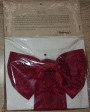 Vintage Ambrosia Bow Art Cranberry Fabric Bow Single Tail 36" - New Old Stock