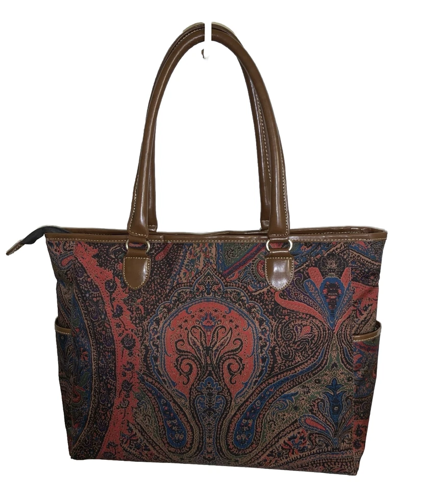 Bolso Mensajero Chaps Laptop Mensajero Colores Surtidos y Correas de Cuero Usado Foto 3 de 4