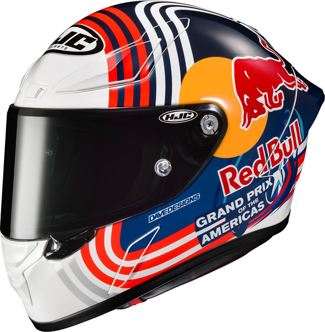CASCO HELMET FIBRA MOTO INTEGRALE HJC RPHA 1 RED BULL AUSTIN GP FIM TG S