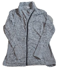 CALIA Women's Grey Full Zip Funnel Neck Athletic Sweater Size XL