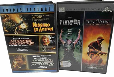 BUNDLE DVD SETS-Missing in Action 3 Feature(RARE)+2DVD Set Platoon/Thin Red Line