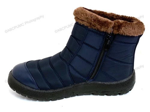 Women's Winter High Ankle Top Boots Fur Waterproof Zipper Snow Warm Anti-Slip - 第 20/23 張圖片