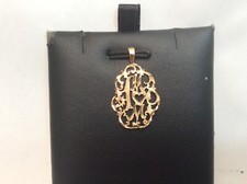 14k Yellow Real GOLD solid 1 Mom Heart Name Plate Pendant Charm 1.20grams