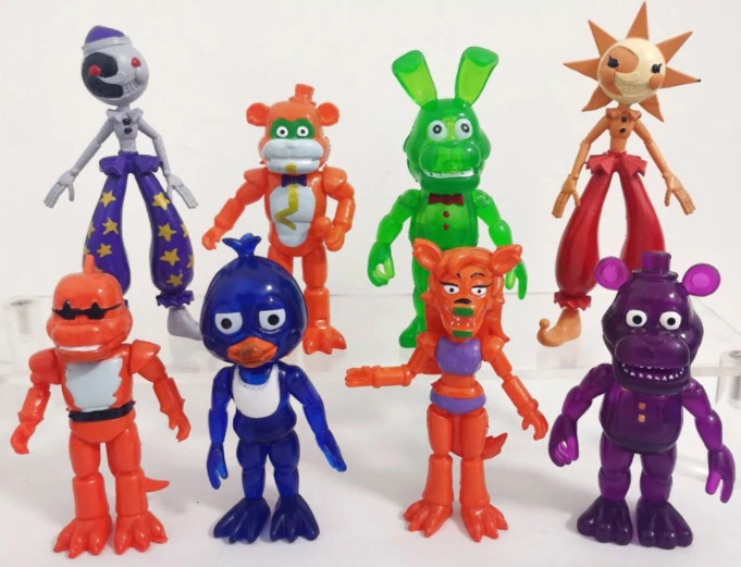  8pcs Inspired by Game Five Night at Freddys Toys  Set Candy's  FNAF Action Figure [Sheep, Cindy The Cat, Happy Frog, Mr. Hippo, Nightmare  Bonnie, Turtle Swordsman, Chester The Chimpanzee, Reindeer] 