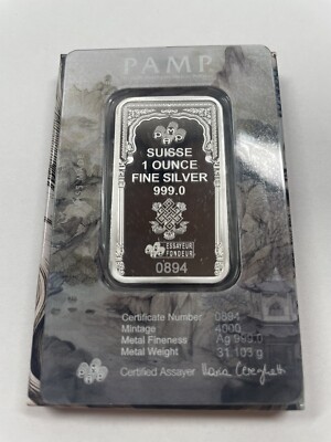2025 Pamp Suisse 999 Silver The Buddha 1 oz Silver Bar in Assay