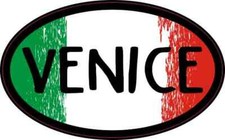 4in x 2.5in Oval Italian Flag Venice Sticker Car Truck Vehicle Bumper Decal